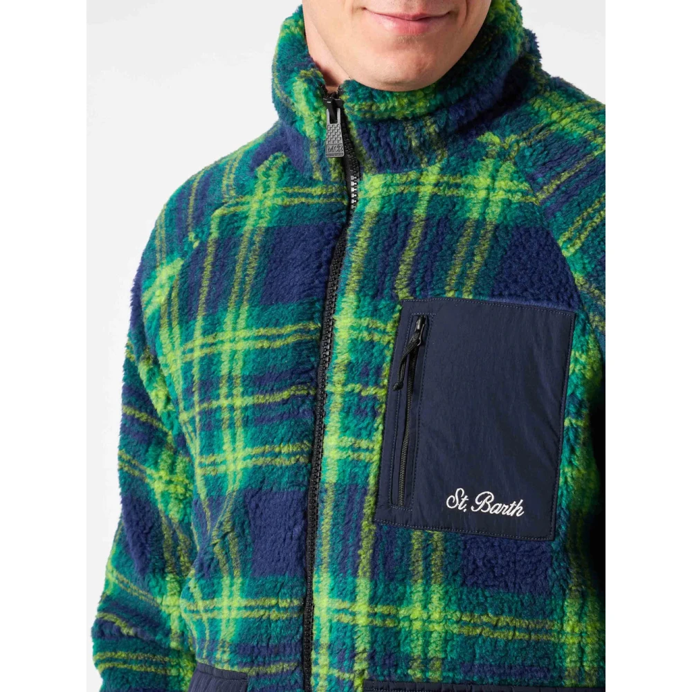 MC2 Saint Barth Sherpa Fleece Jas Groen Blauw Multicolor Heren