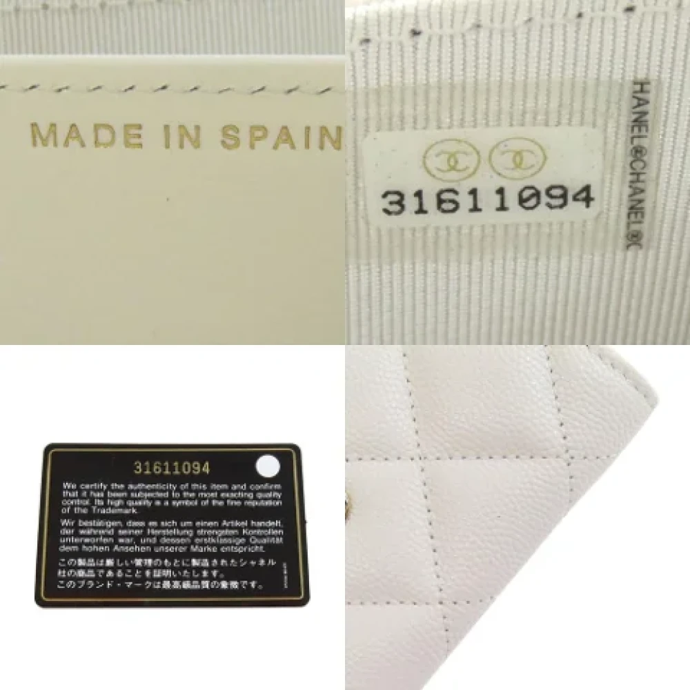 Chanel Vintage Pre-owned Leather wallets White Dames