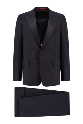 black-satin-dress-with-side-band