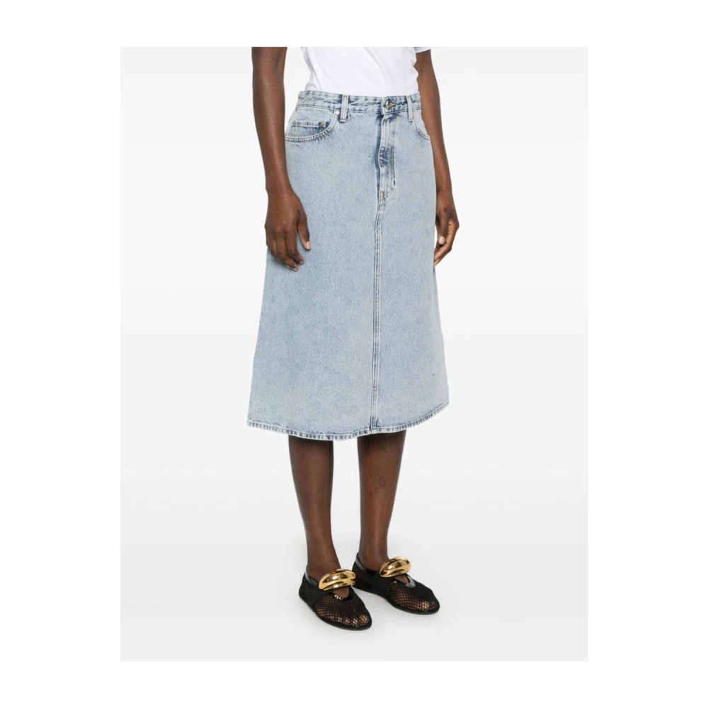 TotêMe Denim Midi Rok Blue Dames