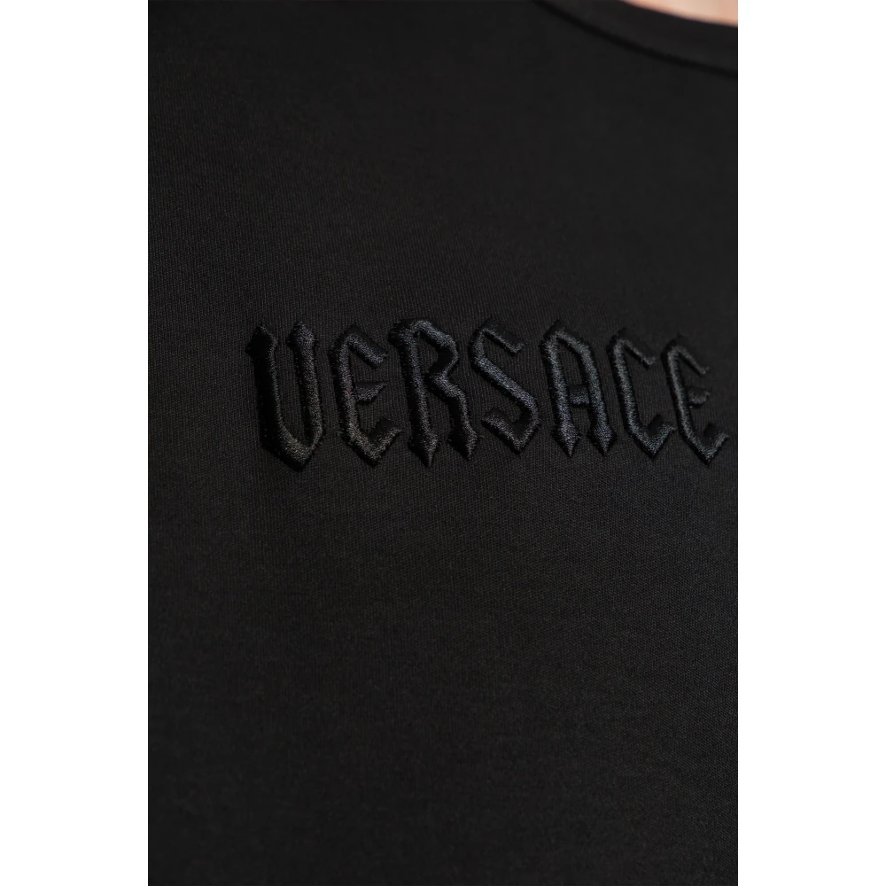 Versace Jeans Couture T-shirt met Logo Black Heren