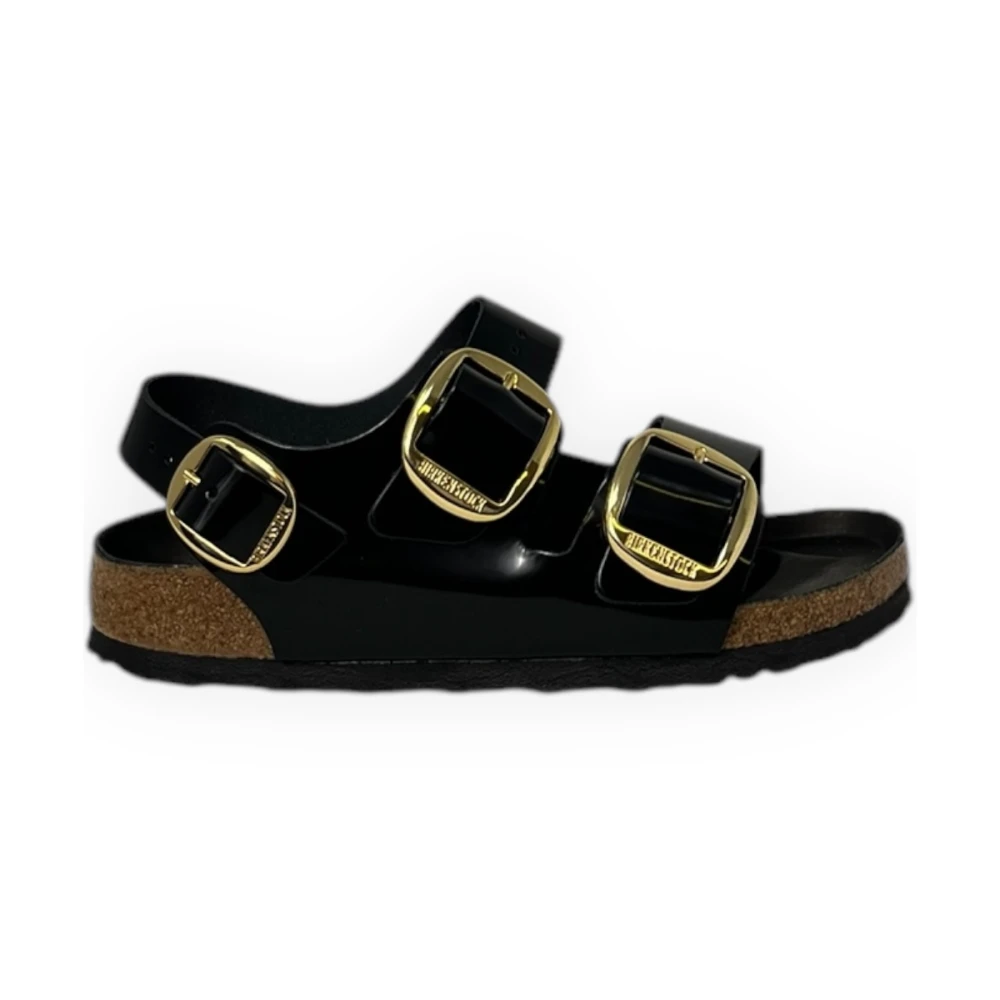 Birkenstock Skinande Milano Big Buckle Sandaler Black, Dam