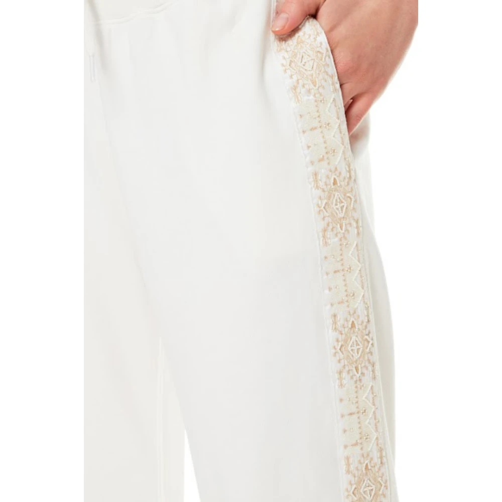 Polo Ralph Lauren Ecru Joggingbroek met Borduurdetails Beige Dames