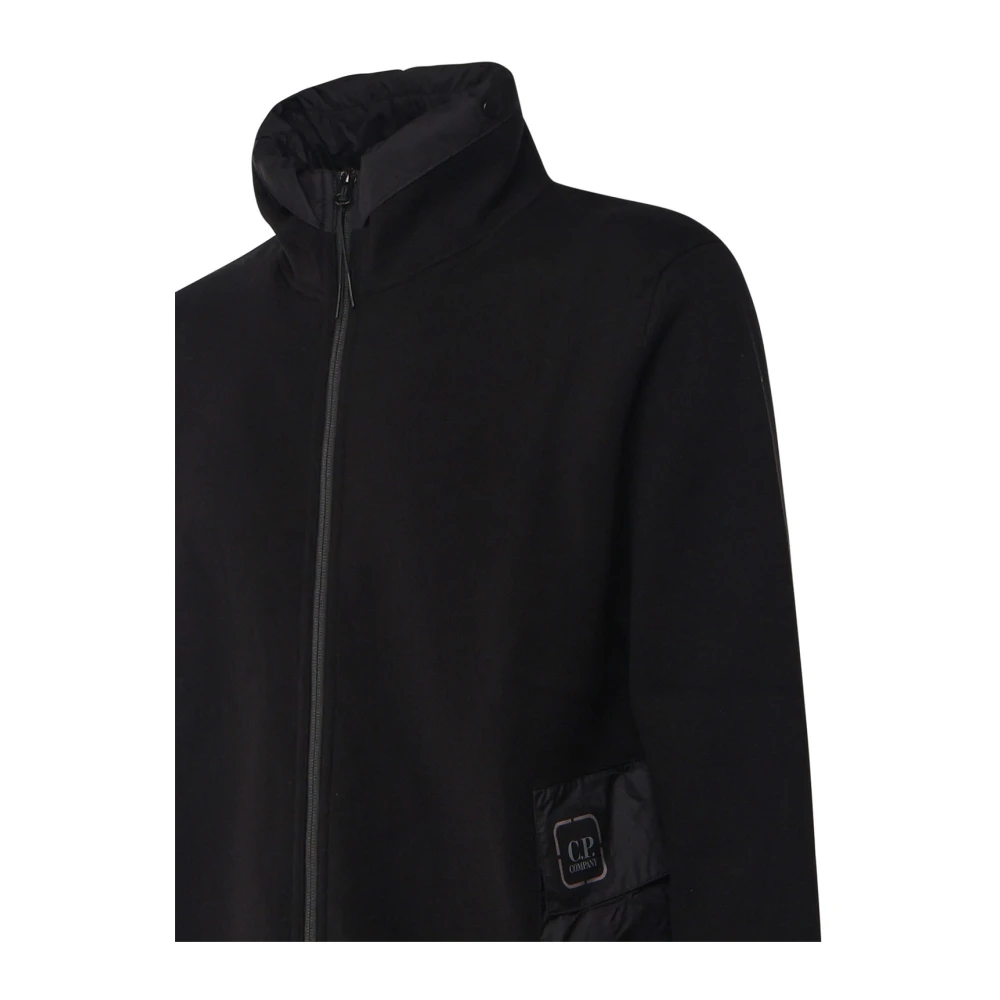 C.P. Company Zwarte Katoenen Rits Sweater Black Heren