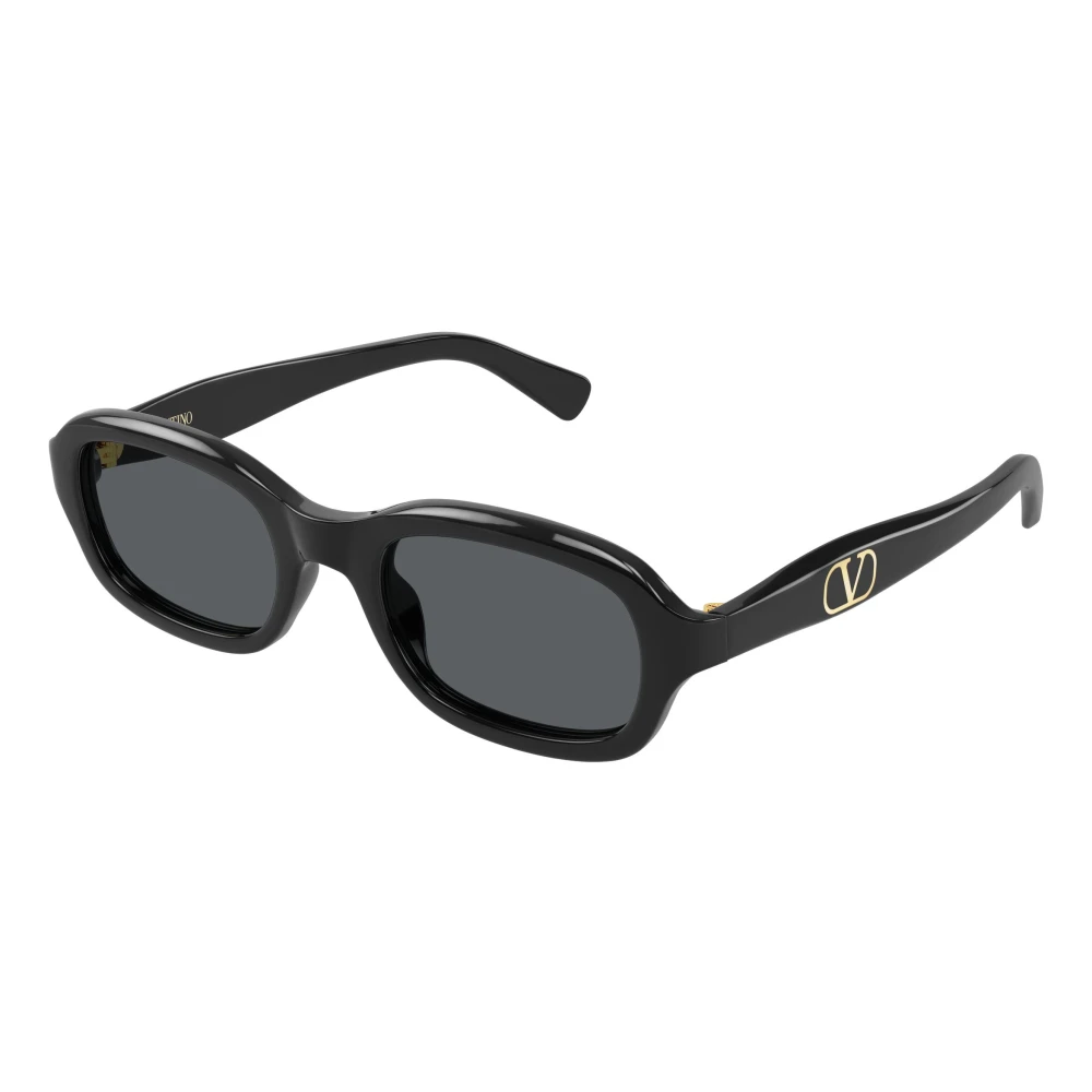 Valentino Women's Black Rectangular Acetate Eyewear - Sunglasses - 51 Mm - Accessories