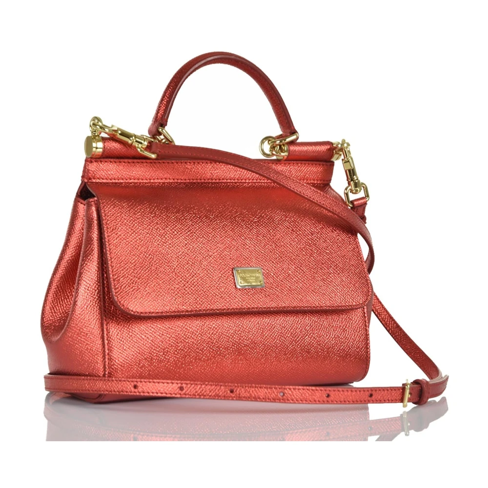 Dolce & Gabbana Rode Leren Sicily Microbag Red Dames