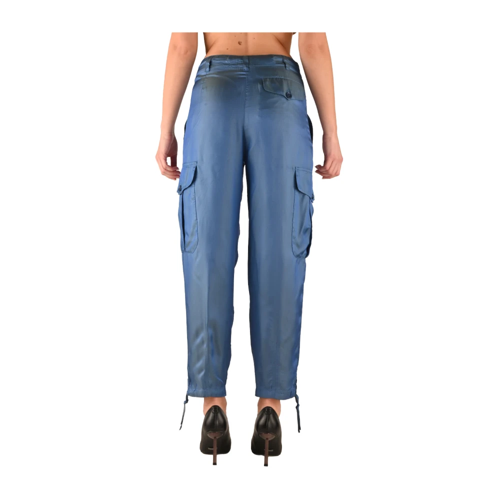 Aspesi Cargo acryl broek met glinsterend effect Blue Dames