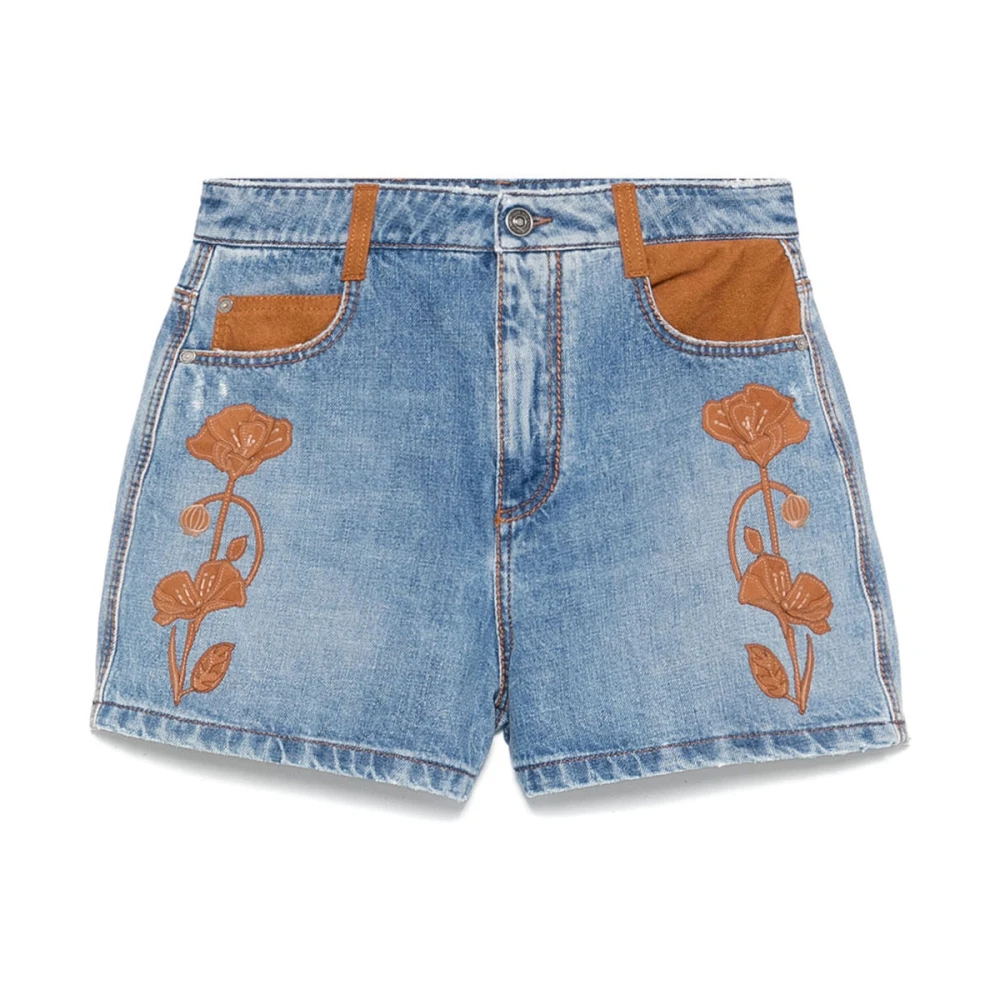 Ermanno Scervino Casual Denim Shorts voor Vrouwen Blue Dames