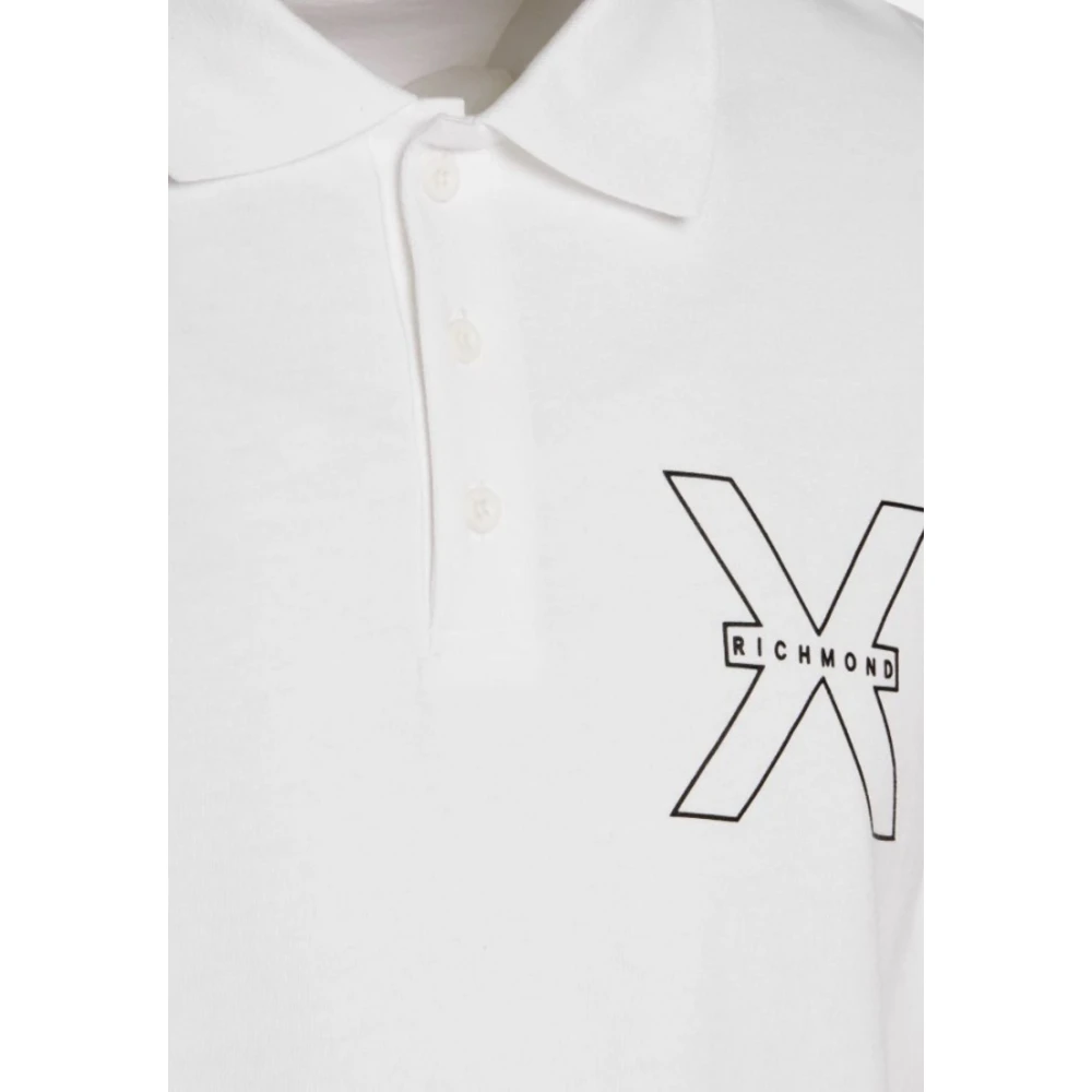 John Richmond Heren Polo Shirt Klassieke Stijl White Heren