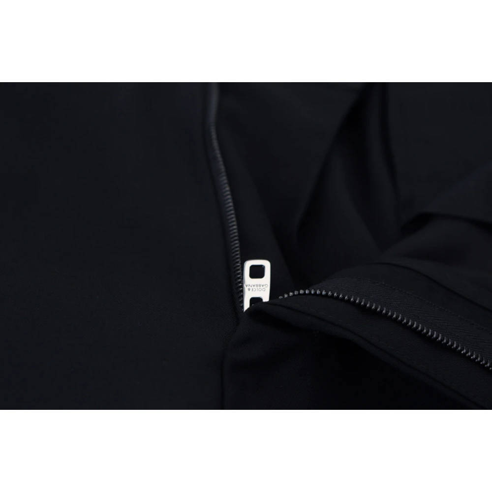 Dolce & Gabbana Elegante Zwarte Wollen Broek Black Heren