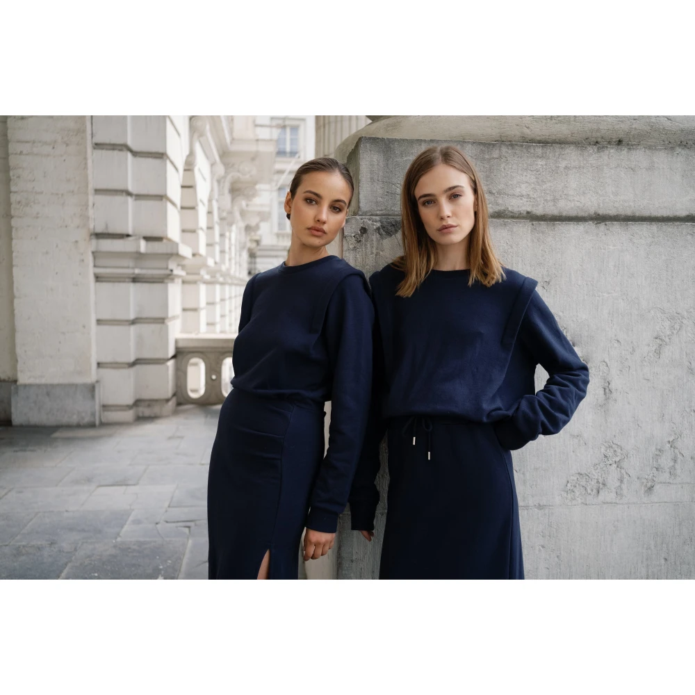March23 Trui met ronde hals Blue Dames