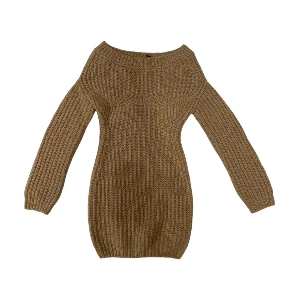 Dsquared2 Elegante Zwarte Jurk voor Vrouwen Brown Dames