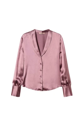 Camicia con collo a scialle