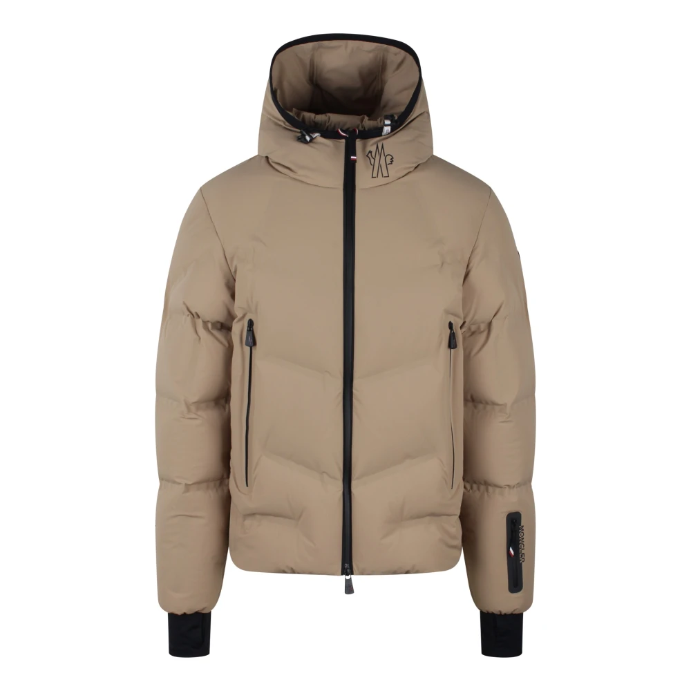 Moncler Gewatteerde Ski Jas met Capuchon Beige Heren