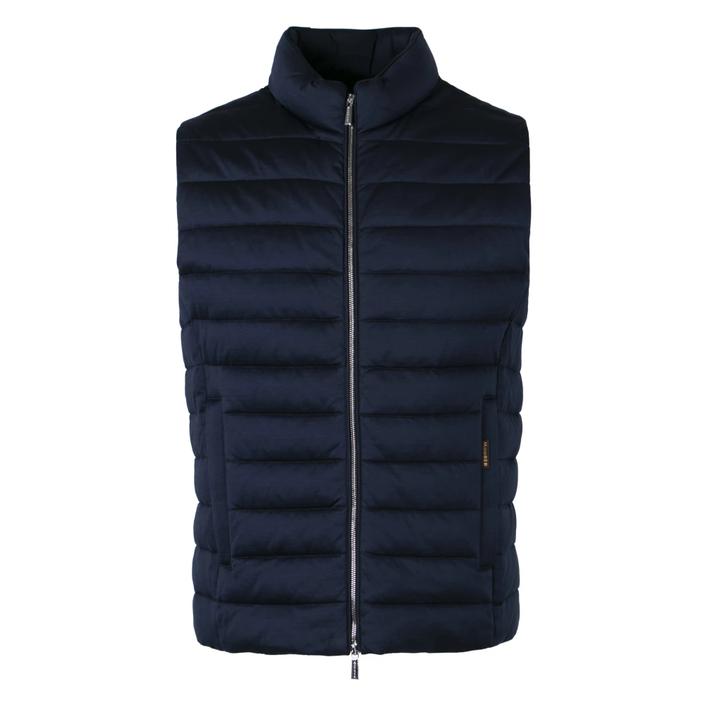 Moorer Ganzendons Volledige Rits Vest Blue Heren