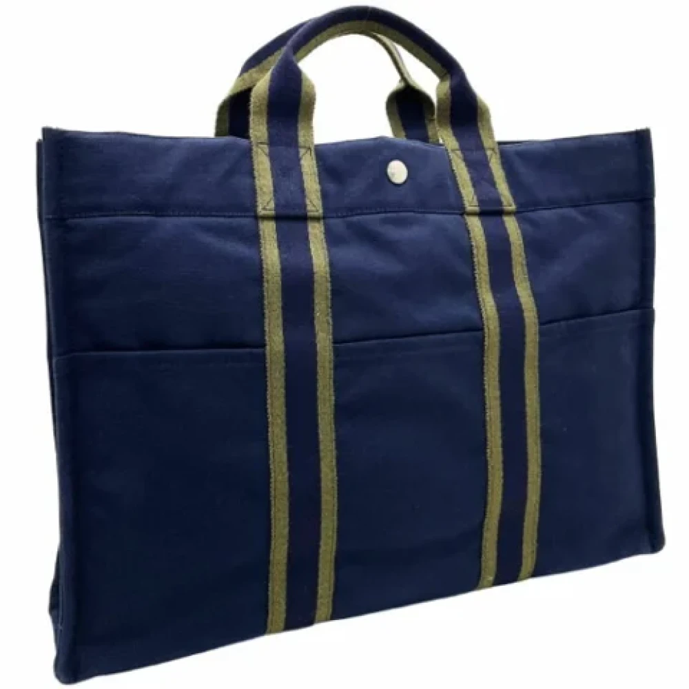 Hermès Vintage Pre-owned Canvas handbags Blue Dames