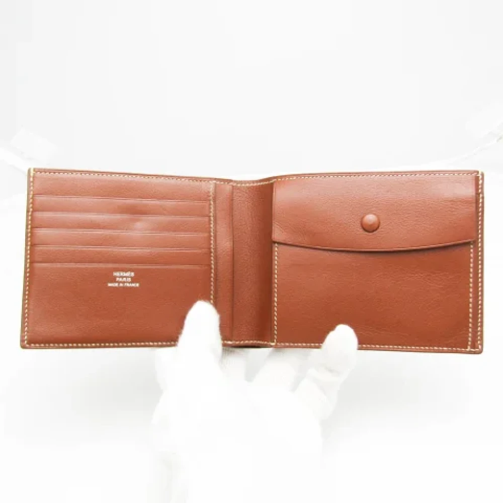 Hermès Vintage Pre-owned Leather wallets Brown Heren