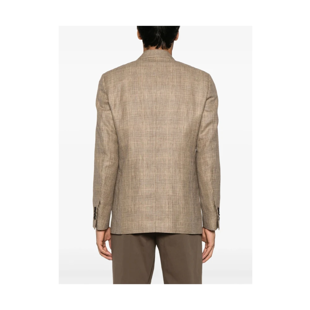 Lardini Bruine Double-Breasted Jas met Zakken Brown Heren