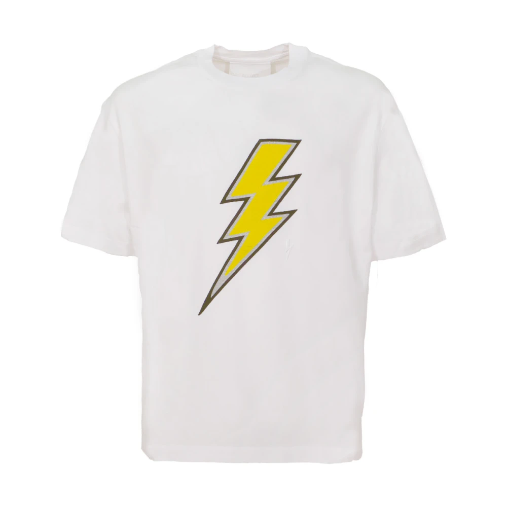 Neil Barrett T-shirt met bliksemlogo White Heren