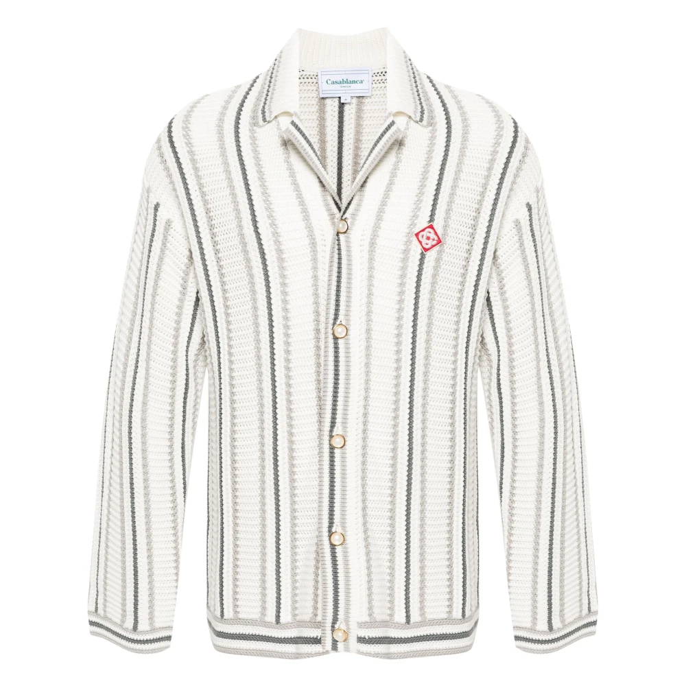 Casablanca Witte Diamant Logo Knoopshirt White Heren