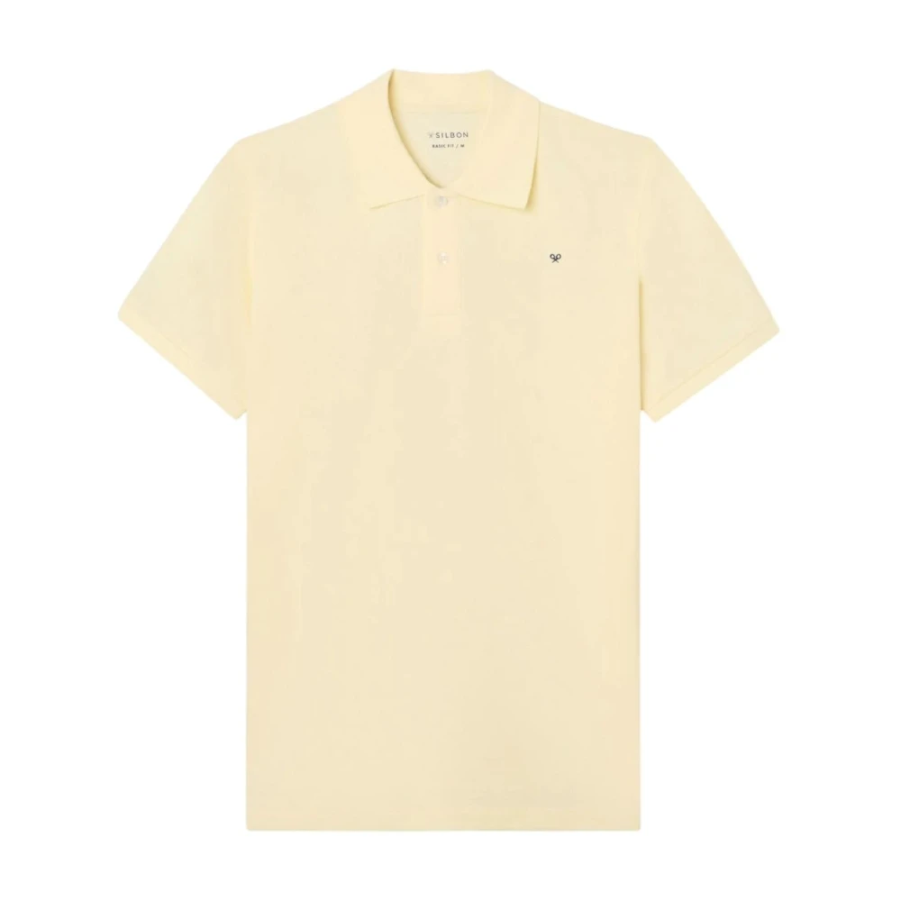 Silbon Men's Yellow Classic Plain Polo - Polo Shirts - L - Tops