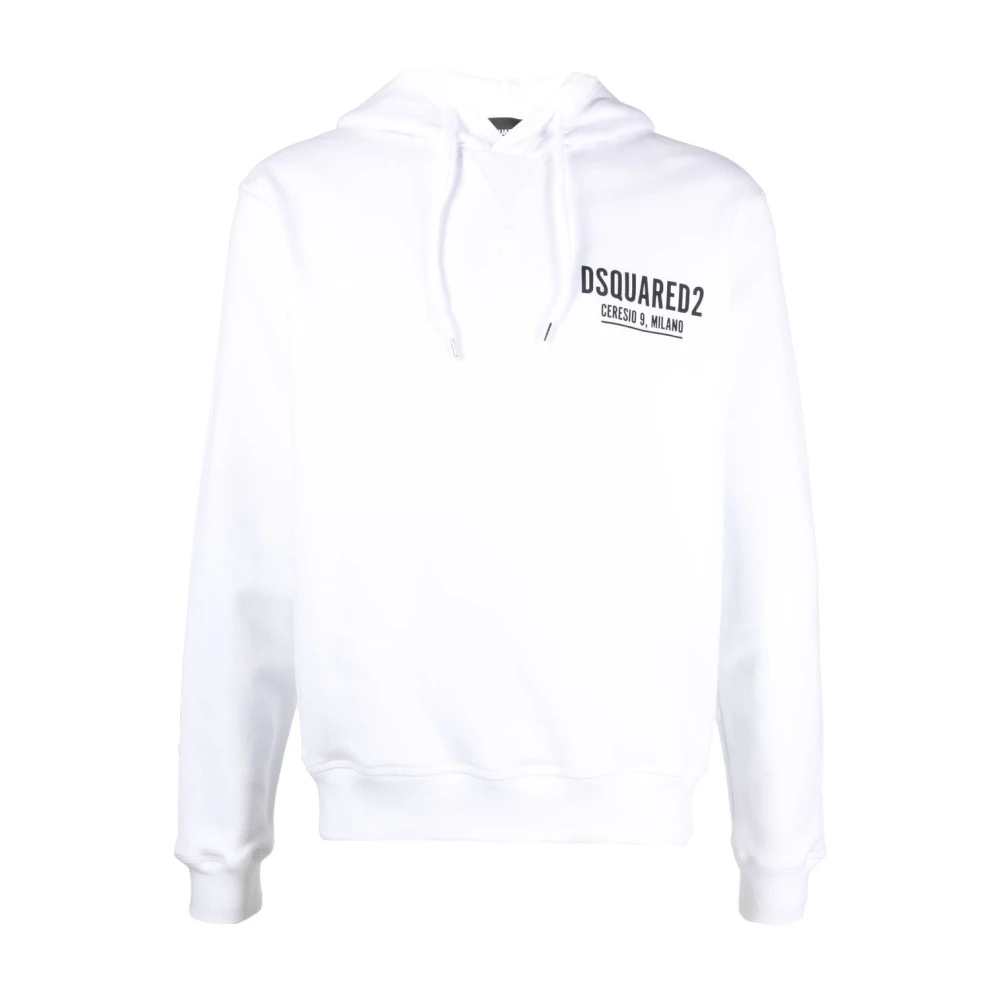 Dsquared2 Vit Cool Fit Hoodie Sweaters White, Herr