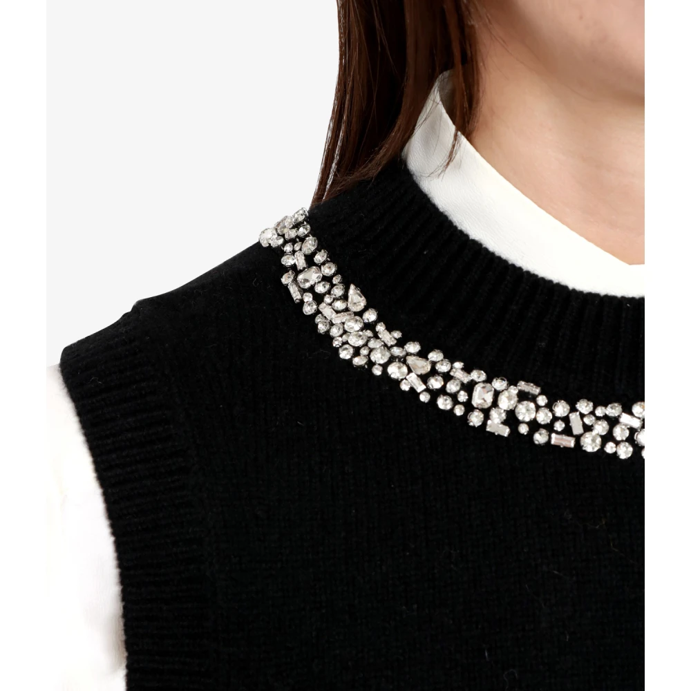 Semicouture Zwarte Wol Kasjmier Trui Black Dames