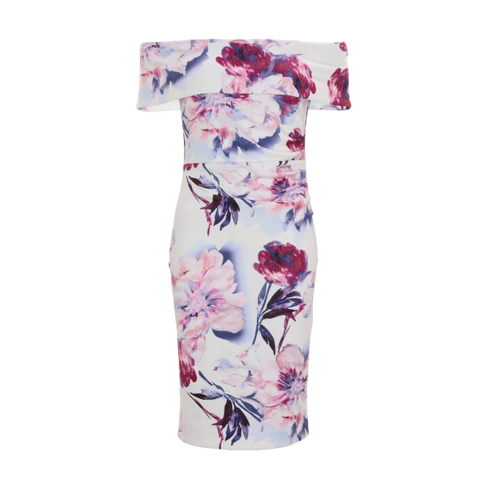 Swing Off-Shoulder Bedrukte Jurk Multicolor Dames