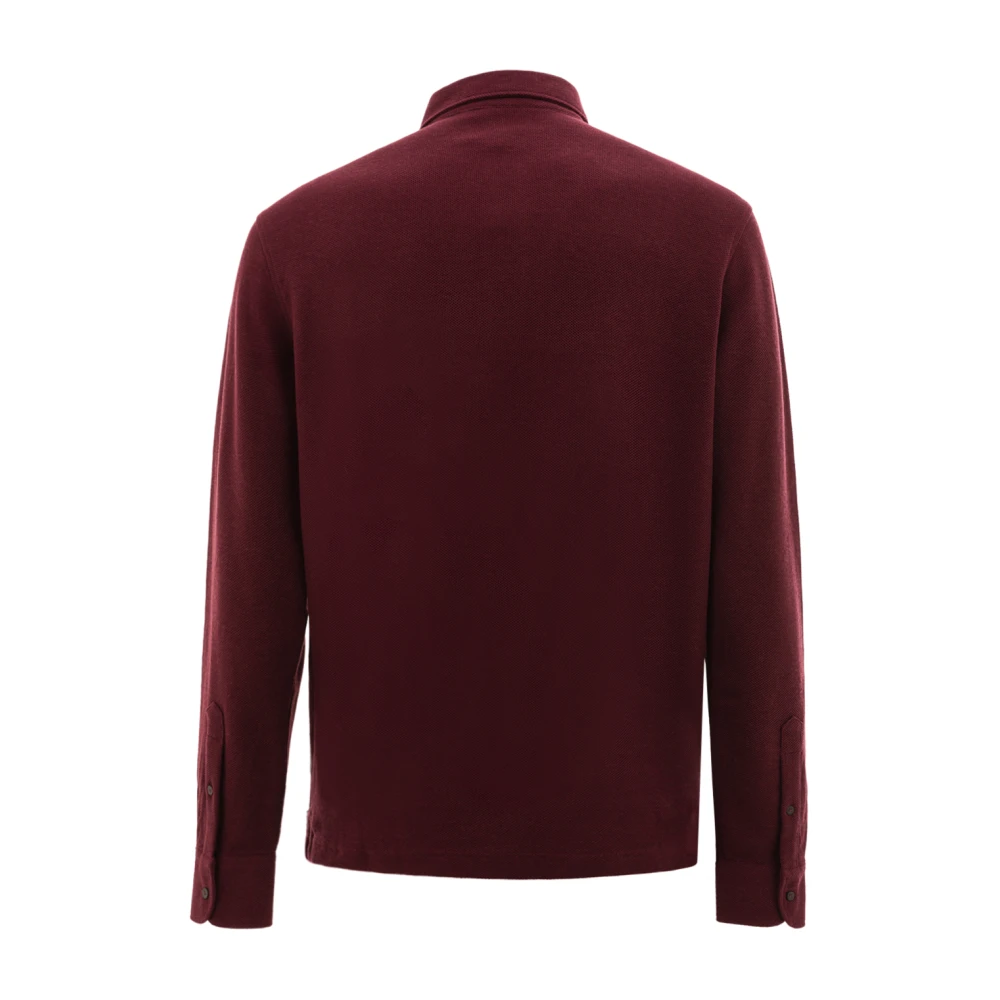 Corneliani Katoen en Kasjmier Polo Shirt Red Heren