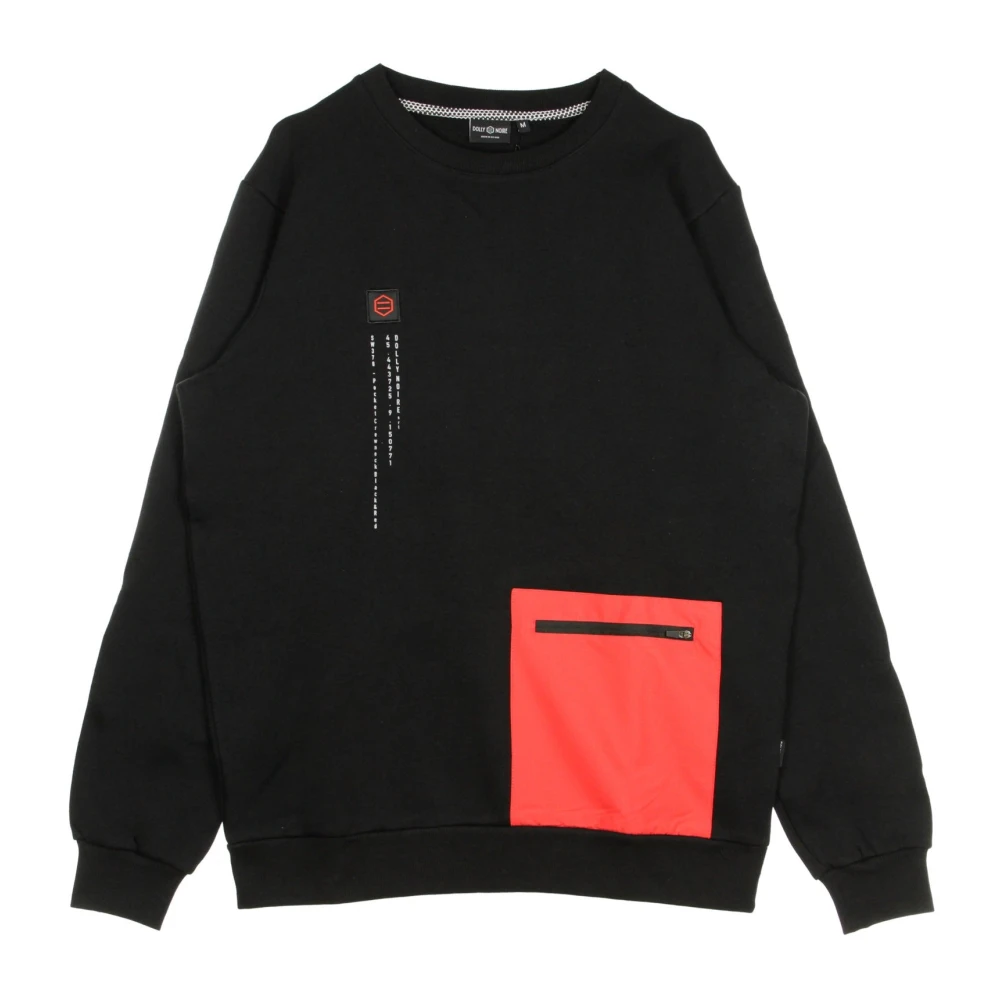 Dolly Noire Hoge Hals Sweatshirt Zwart & Rood Black Heren