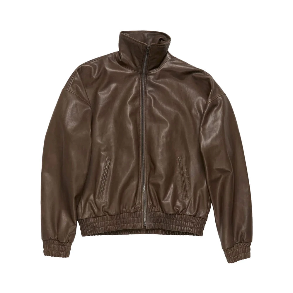 Acne Studios Women's Brown Leather Jackets, M, Leather Blouson