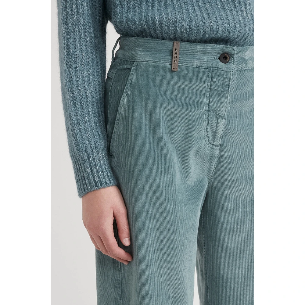 PESERICO Needlecord wortelbroek Green Dames
