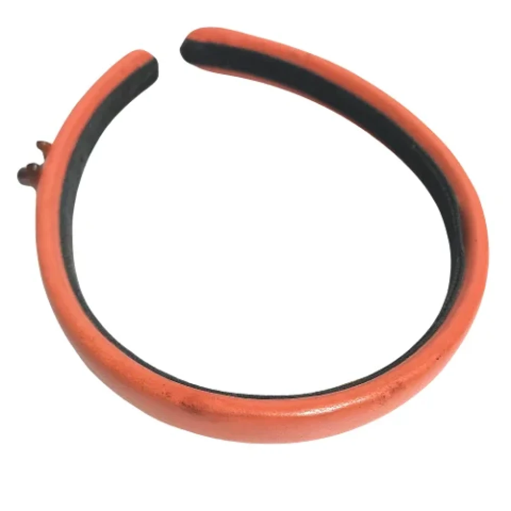 Chanel Vintage Pre-owned Leather hair-accessories Orange Dames