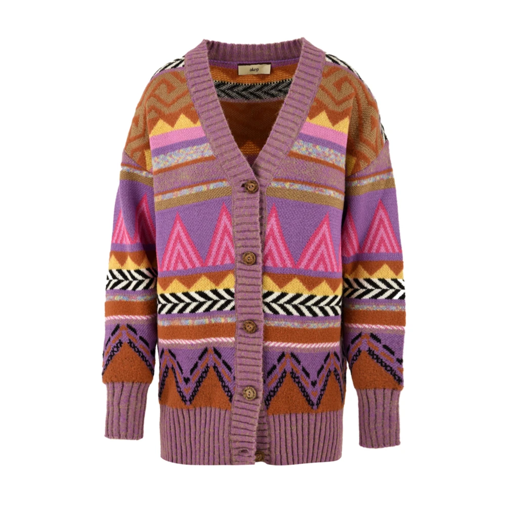 Akep Women's Multicolour Cardigan Sweaters Model Mgkd03056