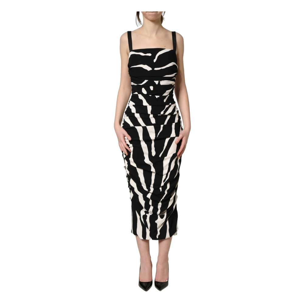 Dolce & Gabbana Women's Black Cady Calf Length Dress - Midi Dresses - 2XS - Dresses