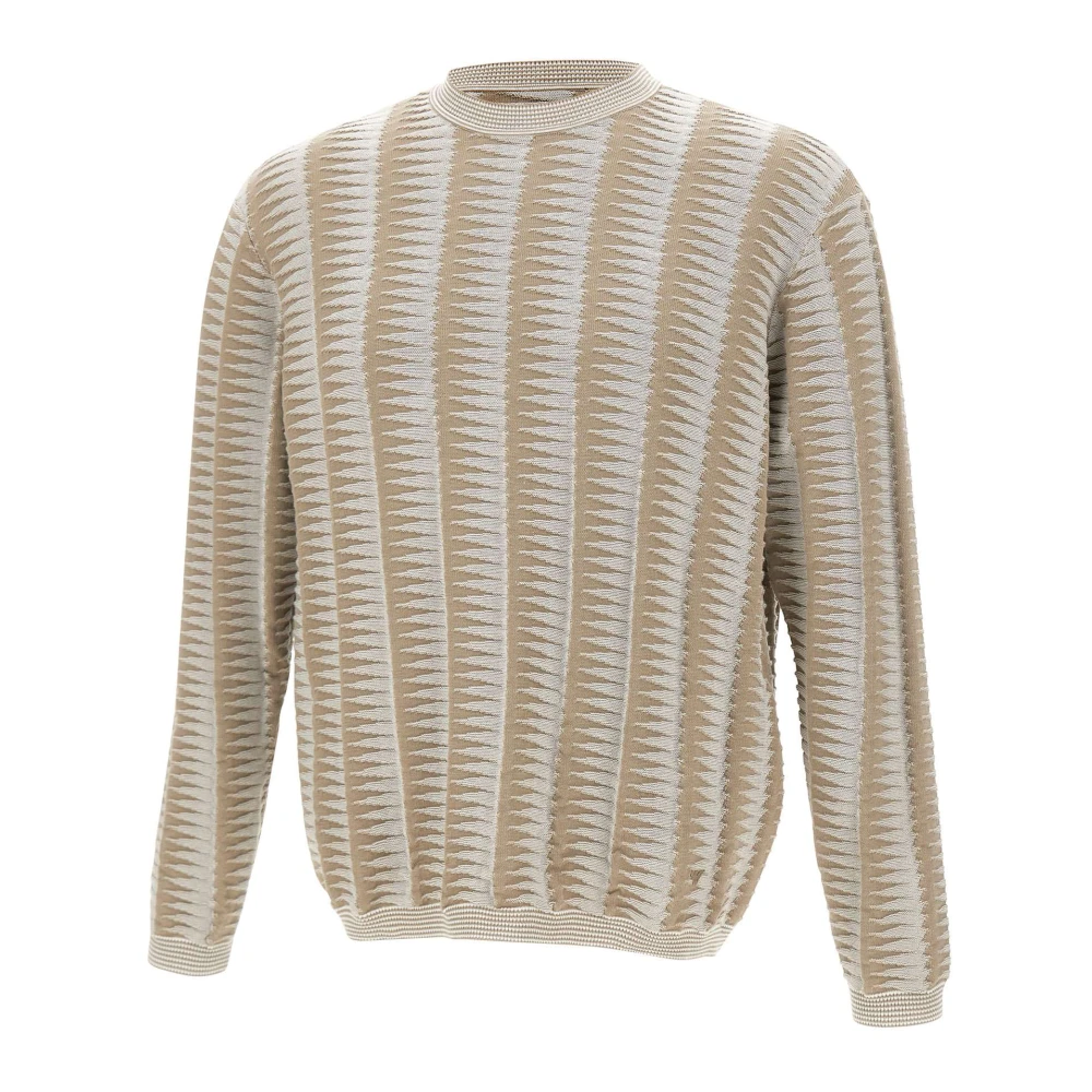 Emporio Armani Mannelijk Beige Rondgebreide Trui