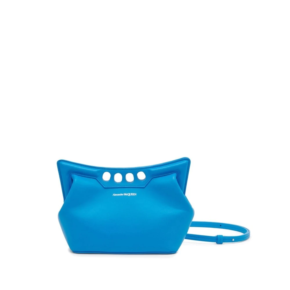 Alexander McQueen Stilfull Mini Peak Väska för den Moderna Kvinnan Blue, Dam