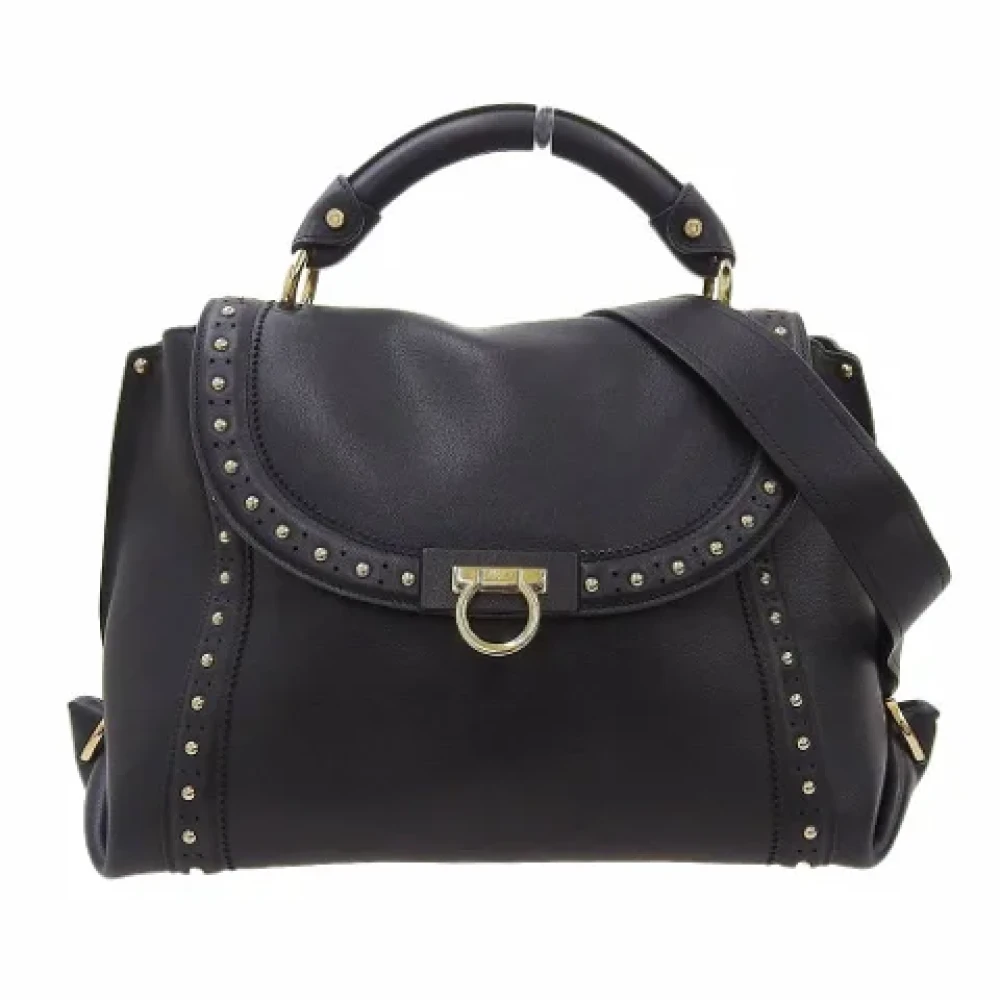 Salvatore Ferragamo Pre-owned Leather handbags Black Dames