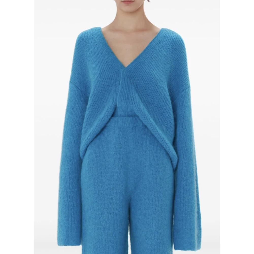 JW Anderson Aqua V-Neck Cardigan Blue Dames