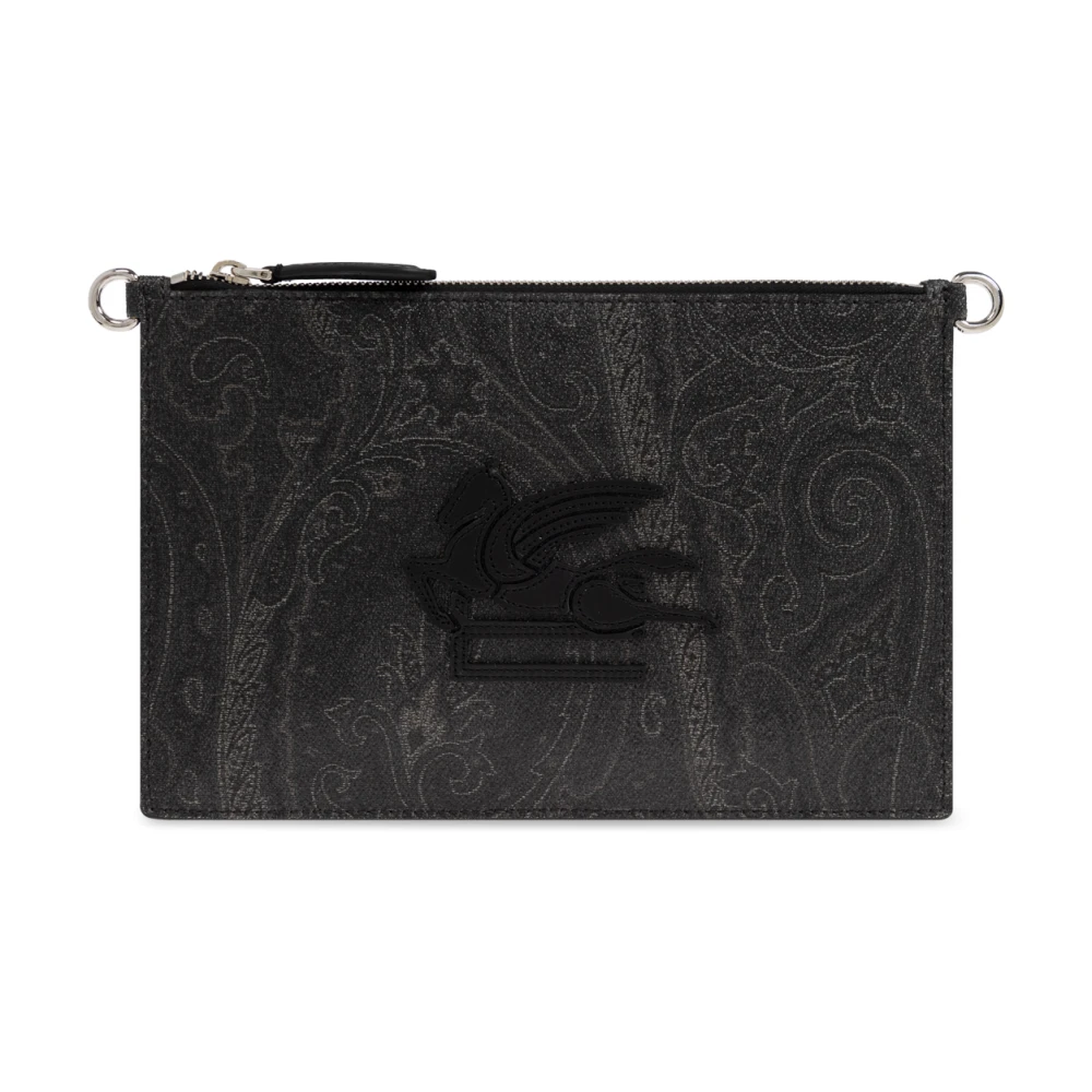 ETRO Schoudertas met logo-vormige patch Black Heren