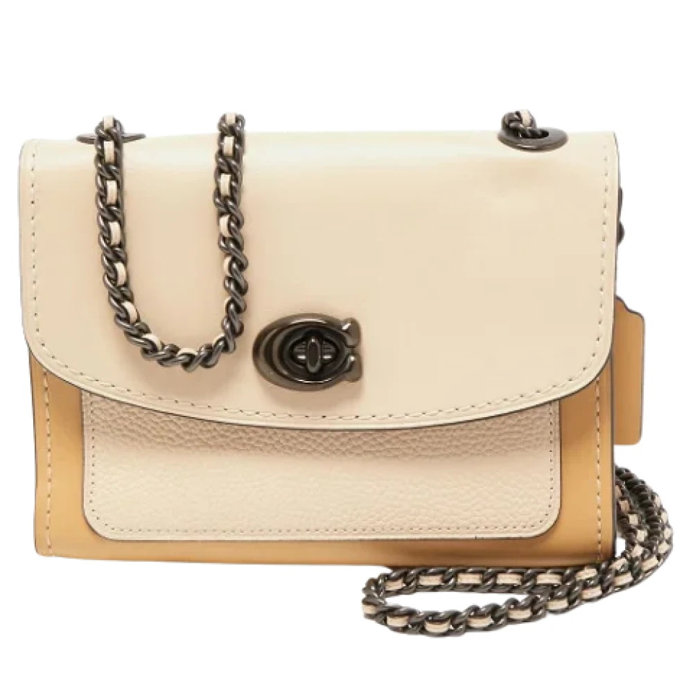 Coach Pre-owned Leather crossbody-bags Beige Dames