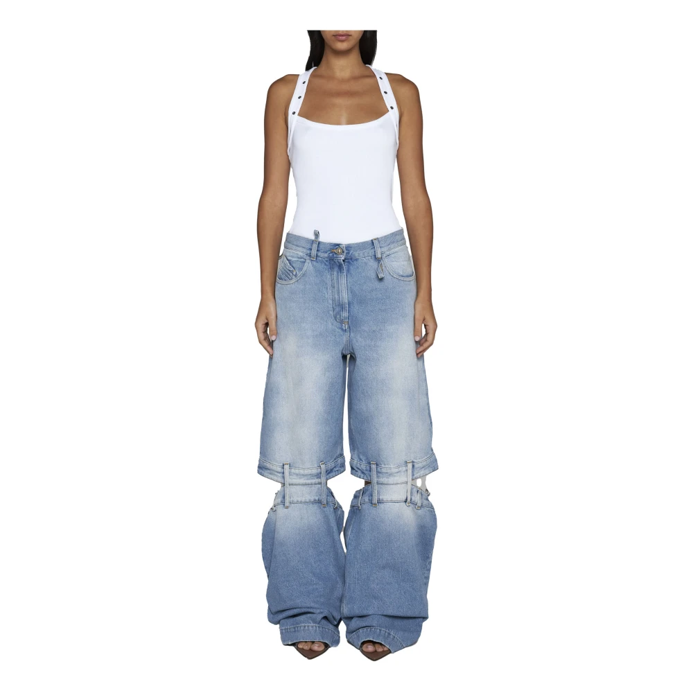 The Attico Blauwe Jeans Lange Broek Blue Dames