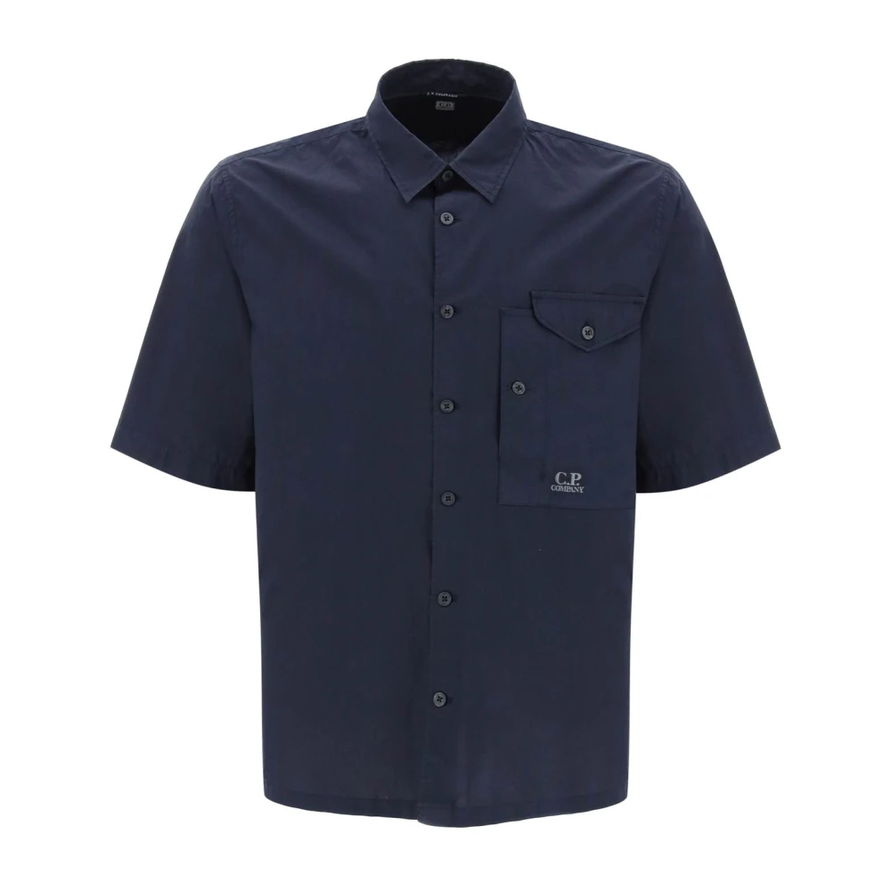 C.P. Company Short Sleeve Shirts Blue Heren