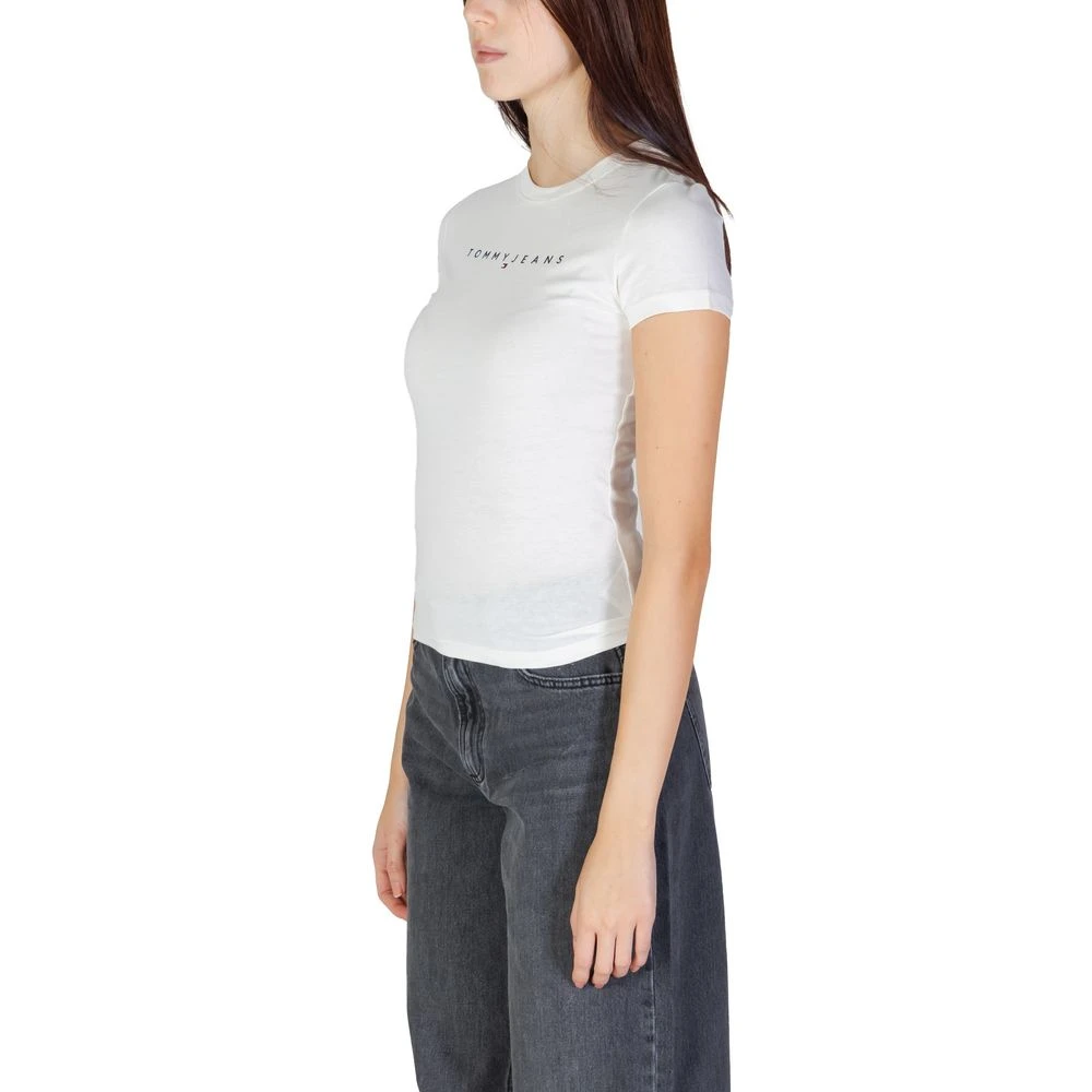 Tommy Jeans Crème Katoenen Dames T-Shirt White Dames