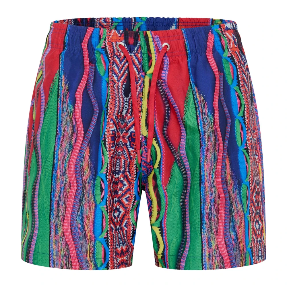 Carlo Colucci Men's Statet Knit Pattern Swim Shorts