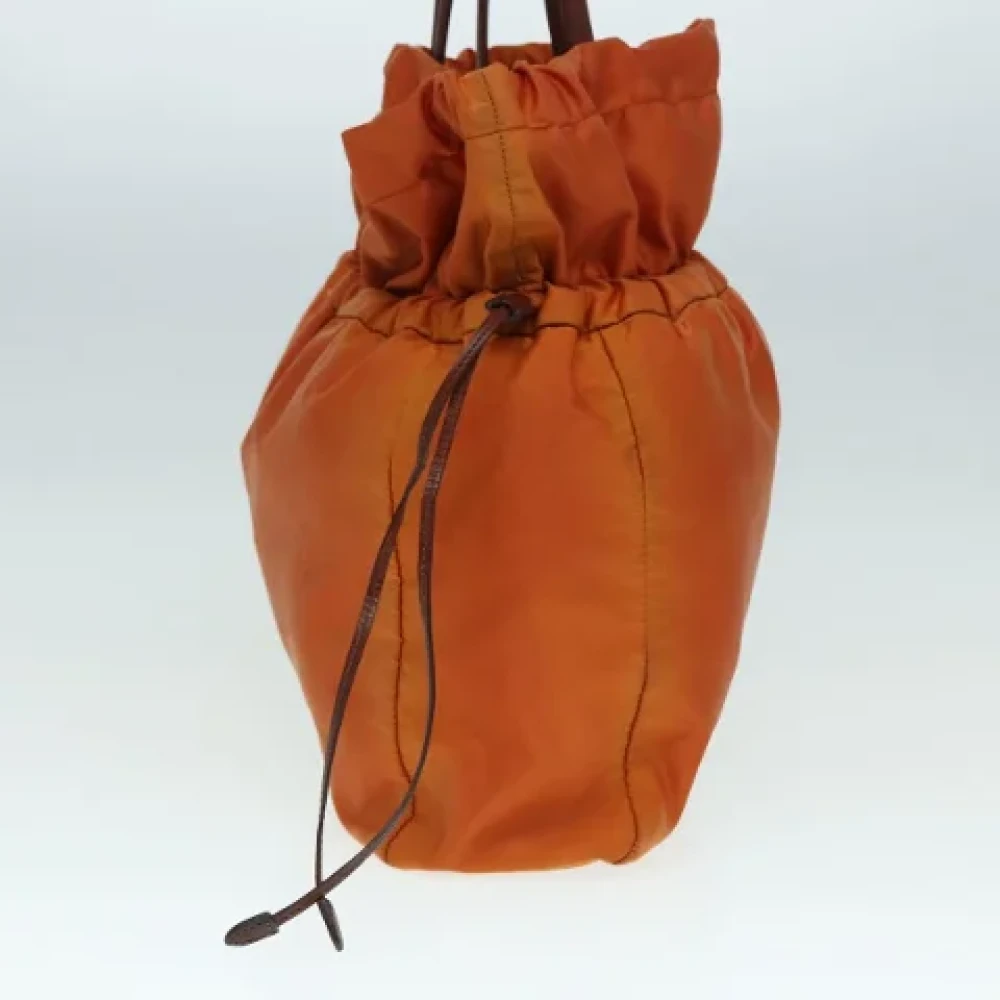Prada Vintage Pre-owned Leather shoulder-bags Orange Dames