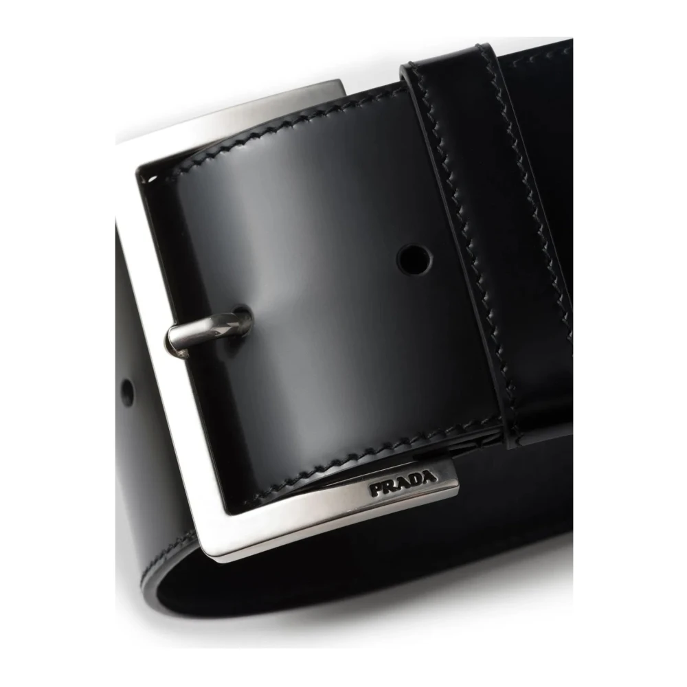 Prada Leren Polsband Kreeftklauwsluiting Black Dames