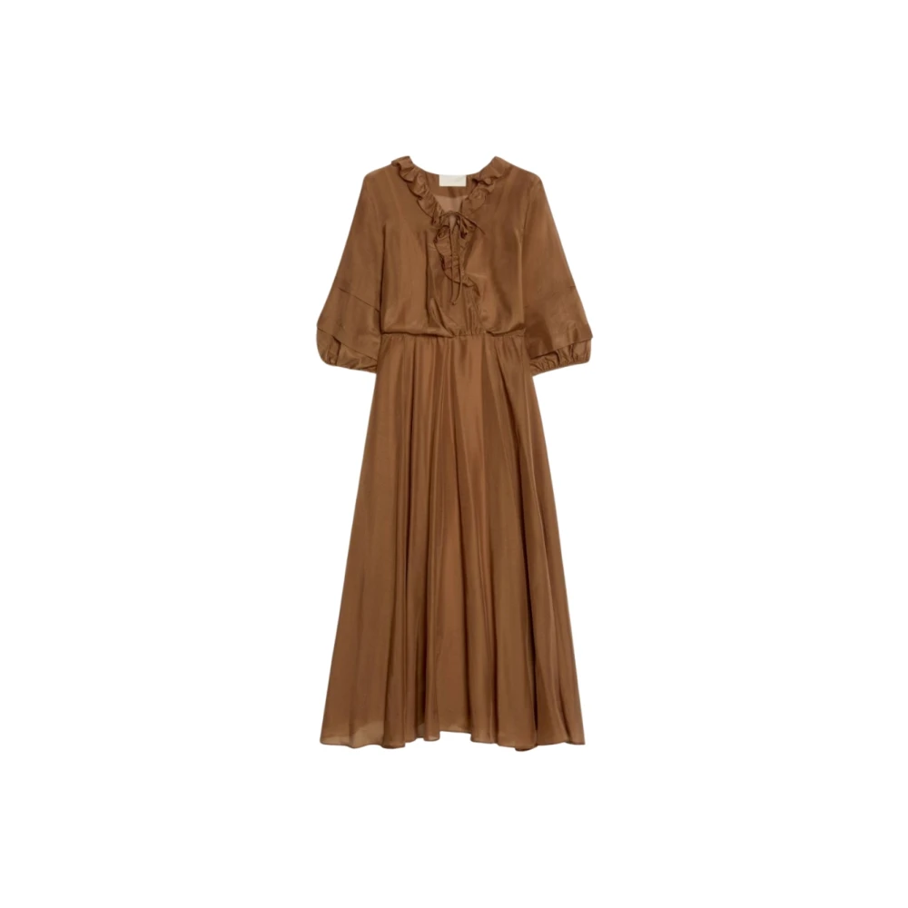 Iblues Brown Midi Dresses, Female, S, Radente Dress