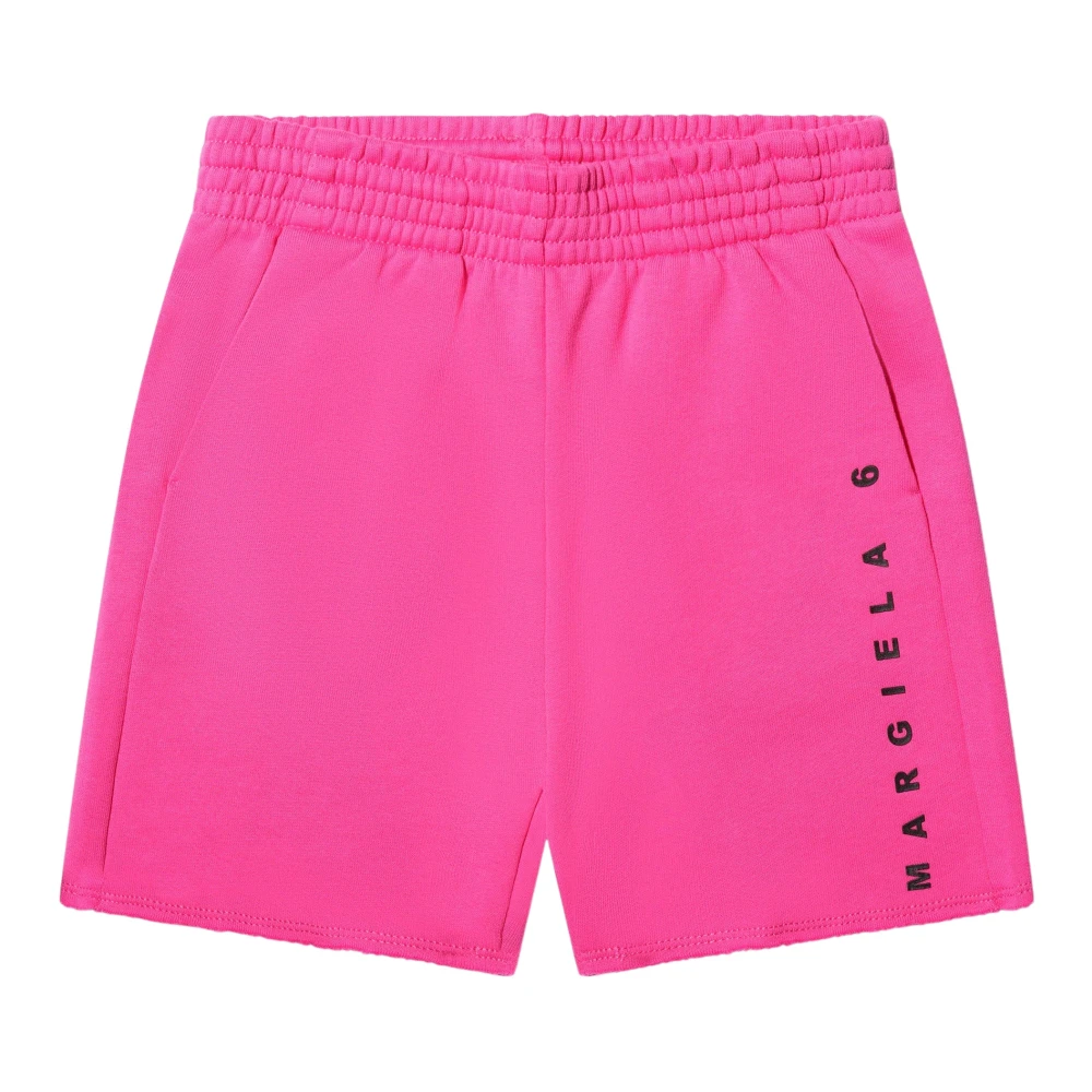 Mm6 Maison Margiela Girls Pink Shorts, 4 Y, Logo Shorts In