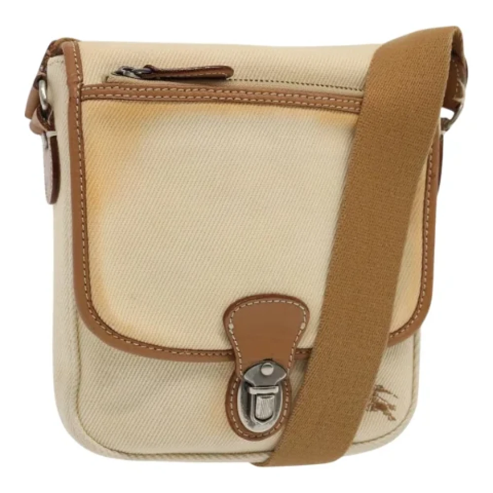 Burberry Vintage Pre-owned Canvas shoulder-bags Beige Dames